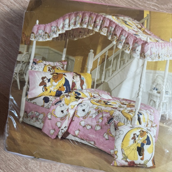 NEW Disney vintage 1991 beauty and the beast three piece twin sheet set - Picture 3 of 6